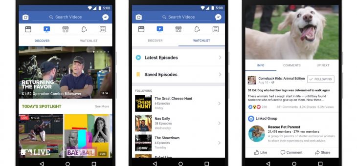Facebook's original shows are about to go live on Watch, a new home for video