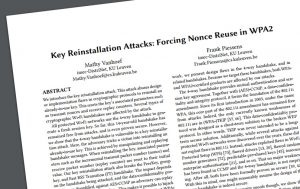 WPA2 Wi-Fi protocol has a built-in vulnerability