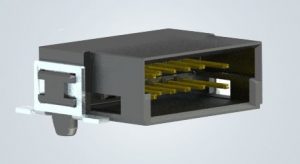 PCB connector has pre-leading contacts to protect sensitive parts