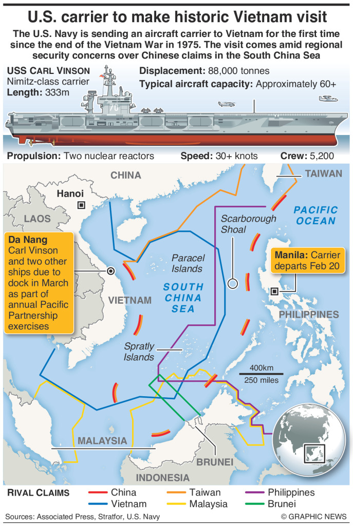 US aircraft carrier USS Carl Vinson to make historic Vietnam visit – an ...